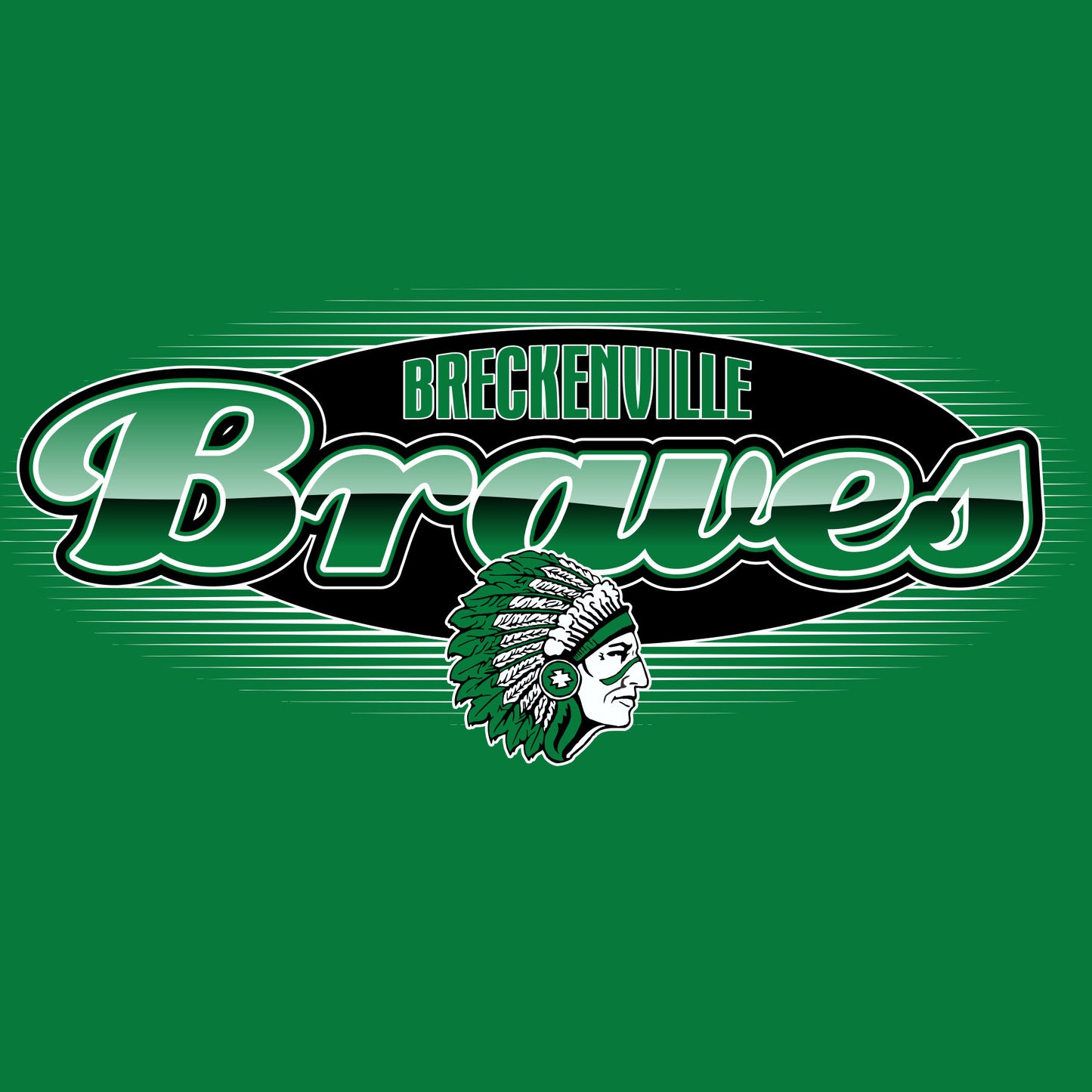 Script logo brave mascot school spiritwear design template for school spirit shirts