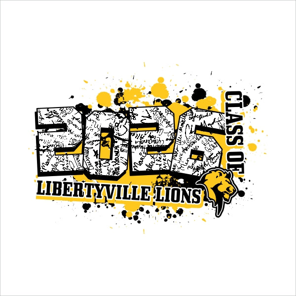 Class of 2026 class shirt design template with customizable school name and graduation year