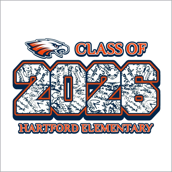 Class of 2026 graduation shirt design template with customizable mascot and school colors