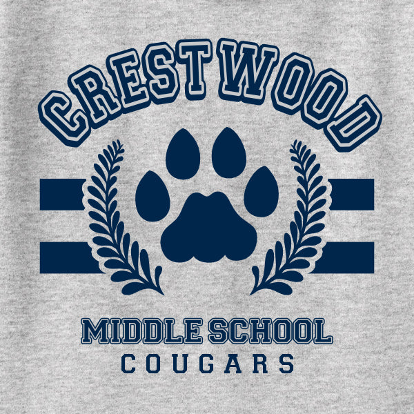 Cougar mascot graphic school spiritwear design template for middle school apparel