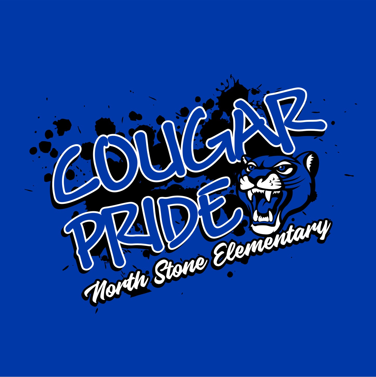 Cougar pride slogan school spiritwear design template for elementary apparel