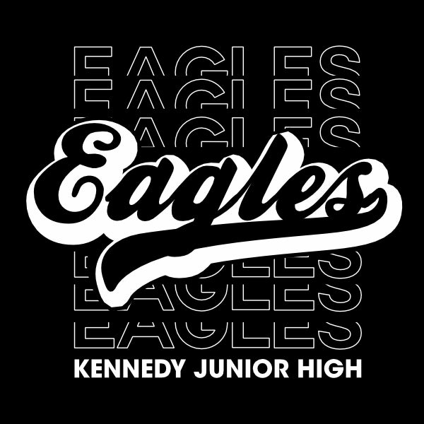 Repeat pattern eagle mascot school spiritwear design template for school apparel
