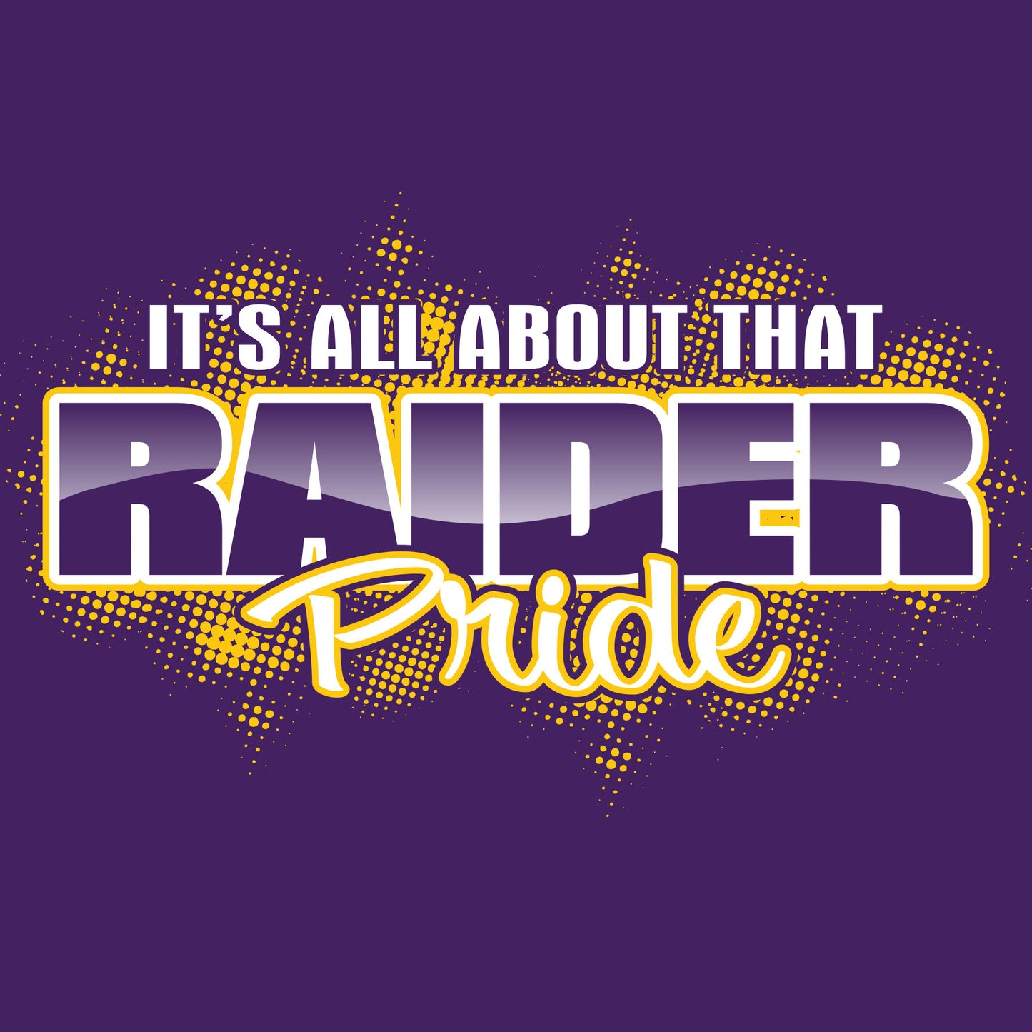 Raider pride typography school spiritwear design template for fan apparel