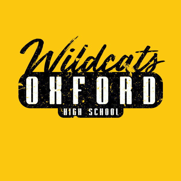 Bold typography wildcat mascot school spiritwear design template for school apparel