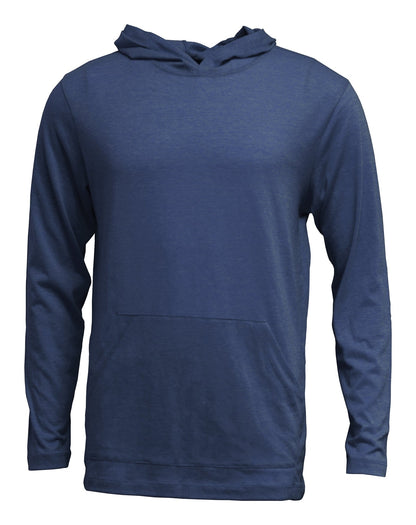 Tri-blend Long Sleeve Hooded T w/Front Muff Pocket