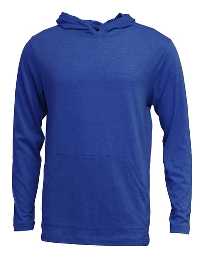 Tri-blend Long Sleeve Hooded T w/Front Muff Pocket