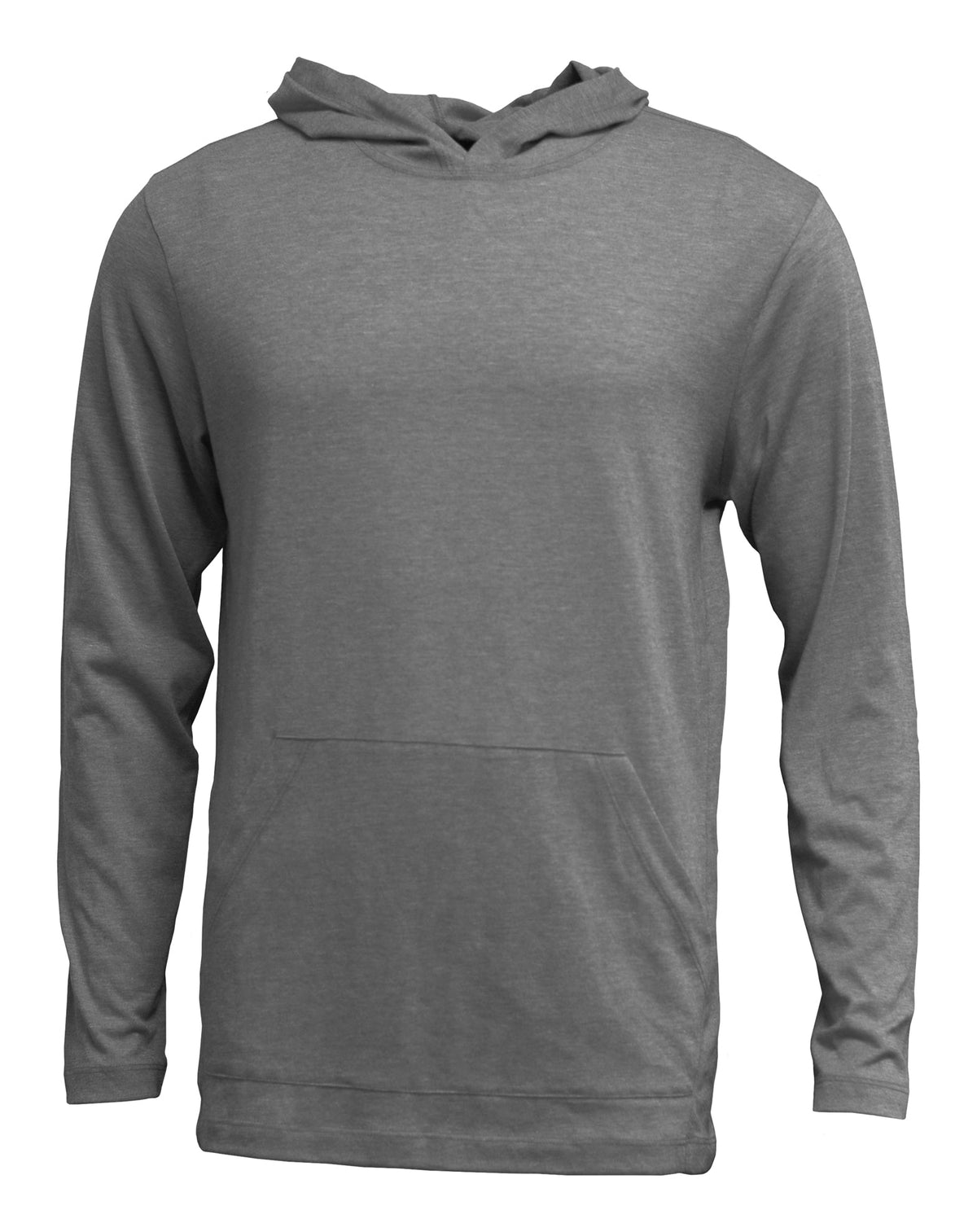 Tri-blend Long Sleeve Hooded T w/Front Muff Pocket