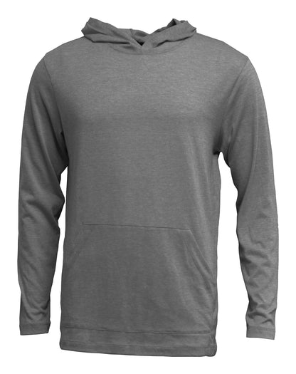 Tri-blend Long Sleeve Hooded T w/Front Muff Pocket