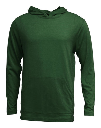 Tri-blend Long Sleeve Hooded T w/Front Muff Pocket