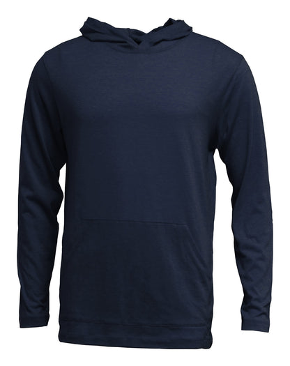 Tri-blend Long Sleeve Hooded T w/Front Muff Pocket