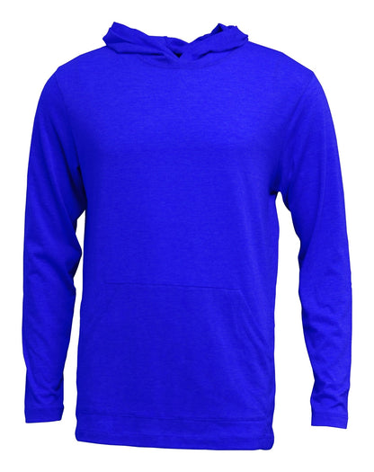 Tri-blend Long Sleeve Hooded T w/Front Muff Pocket