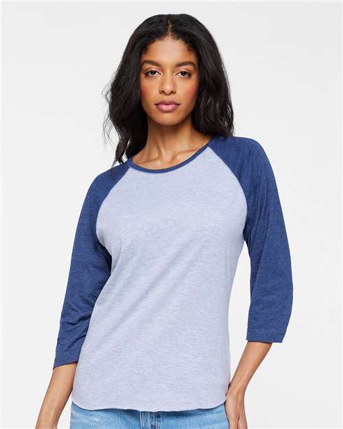 Ladies Baseball Fine Jersey 3/4 Sleeve Tee