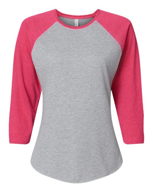 Ladies Baseball Fine Jersey 3/4 Sleeve Tee