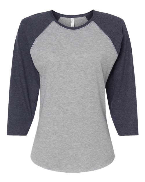 Ladies Baseball Fine Jersey 3/4 Sleeve Tee