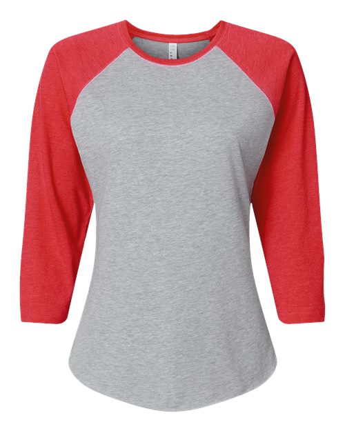Ladies Baseball Fine Jersey 3/4 Sleeve Tee