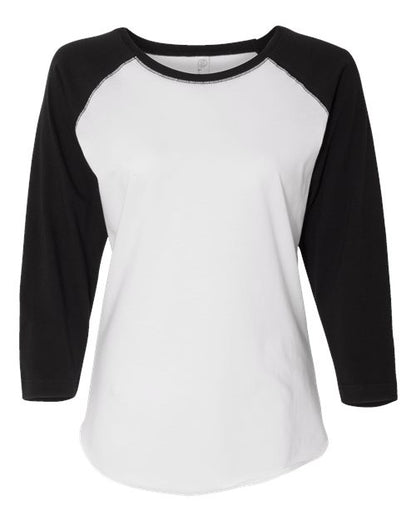 Ladies Baseball Fine Jersey 3/4 Sleeve Tee