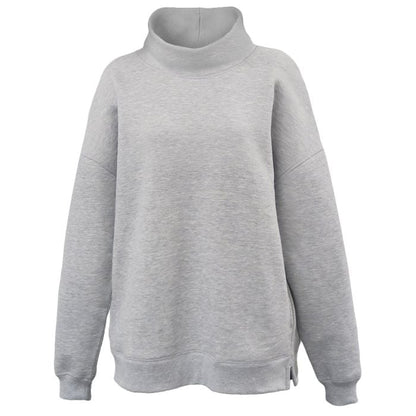 Ladies Soft Sponge Oversized Mockneck Sweatshirt