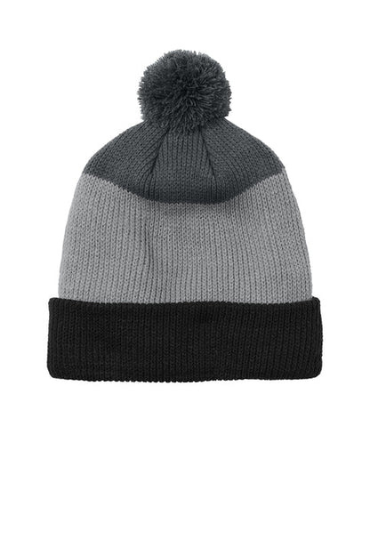 Cozy Striped Pom Beanie