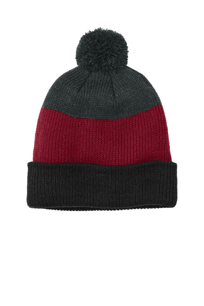 Cozy Striped Pom Beanie