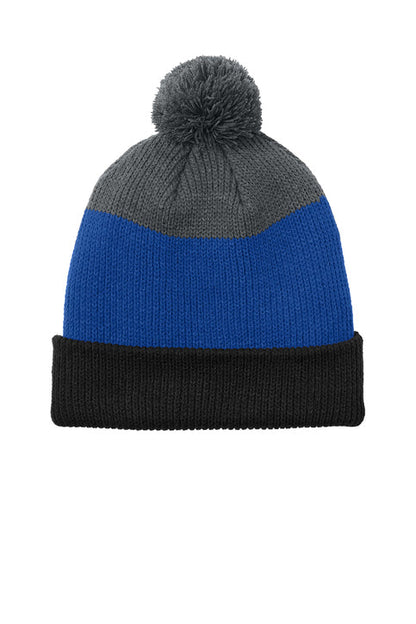 Cozy Striped Pom Beanie