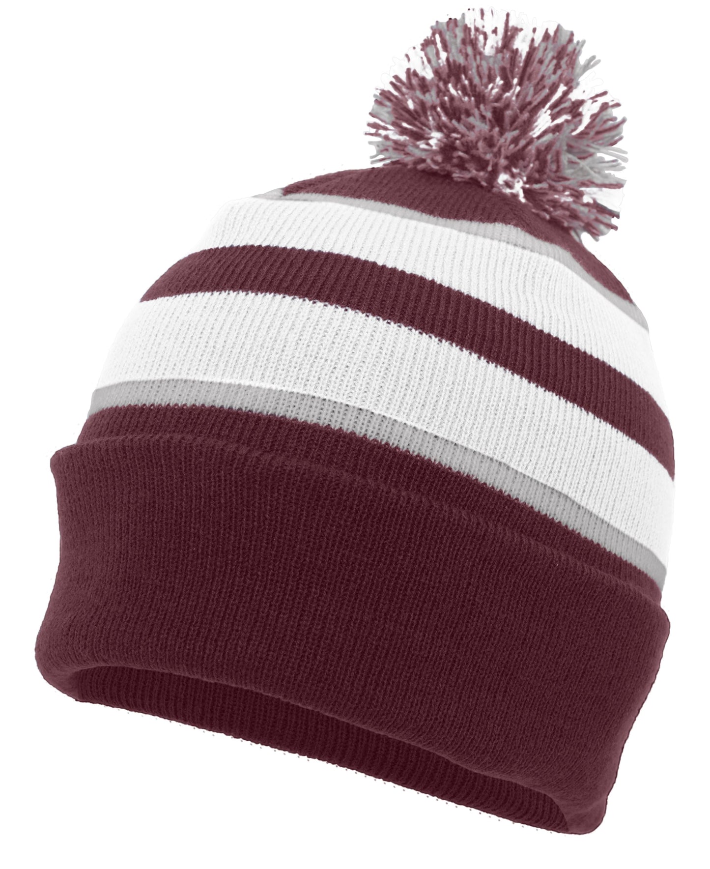 Knit Fold Over Pom-Pom Beanie