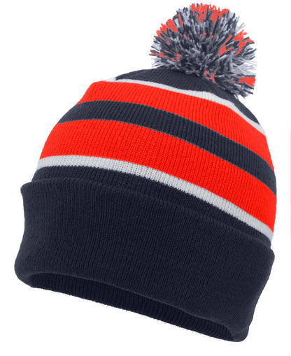 Knit Fold Over Pom-Pom Beanie