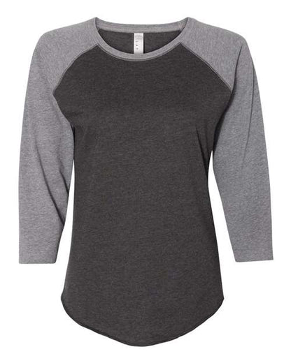 Ladies Baseball Fine Jersey 3/4 Sleeve Tee