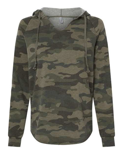 Ladies Wave Wash Hooded Sweatshirt