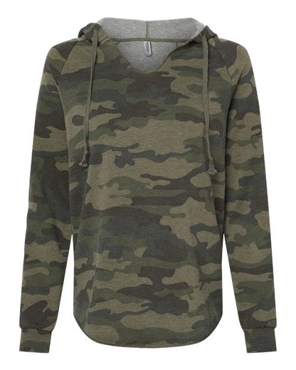 Ladies Wave Wash Hooded Sweatshirt
