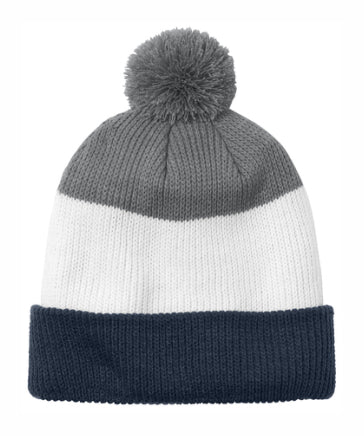 Cozy Striped Pom Beanie