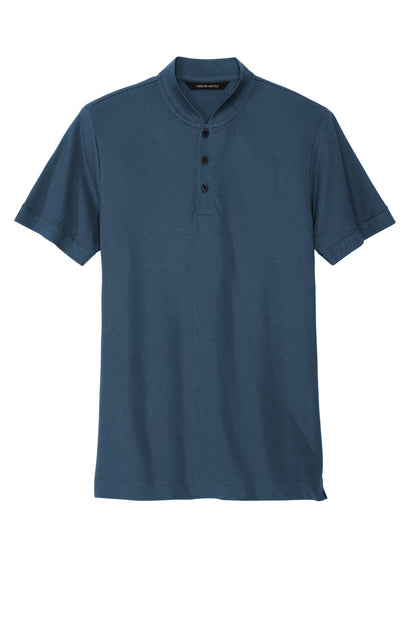 Stretch Pique 3 Button Henley