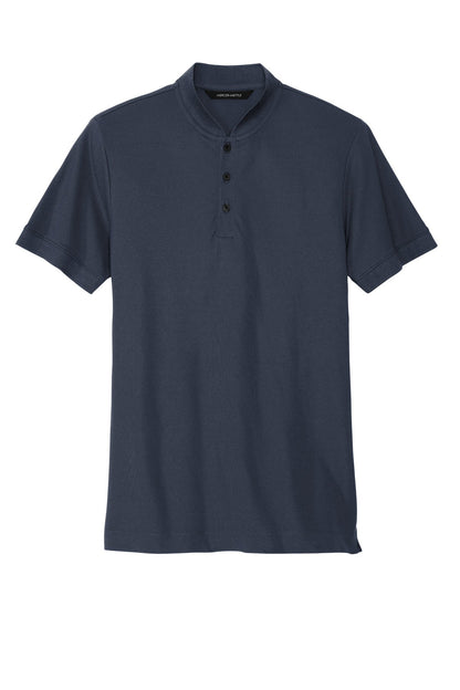 Stretch Pique 3 Button Henley