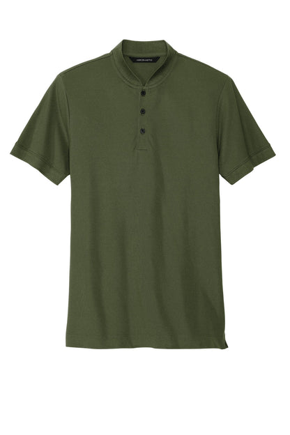 Stretch Pique 3 Button Henley