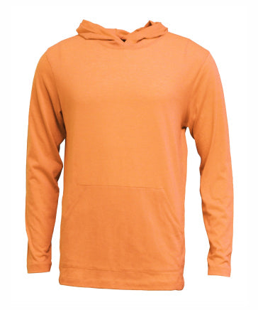 Tri-blend Long Sleeve Hooded T w/Front Muff Pocket