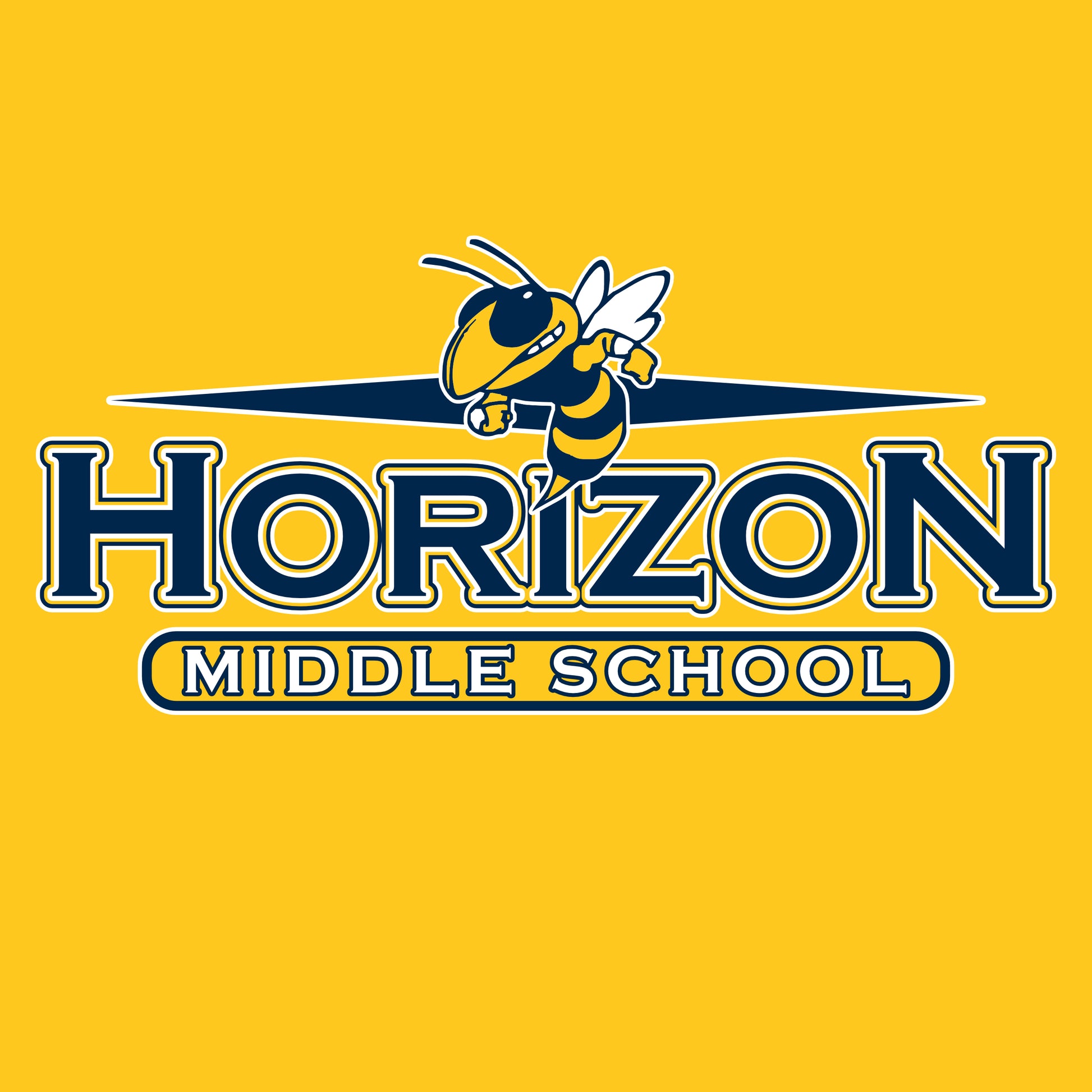 Bee mascot emblem style school spiritwear design template for custom school apparel
