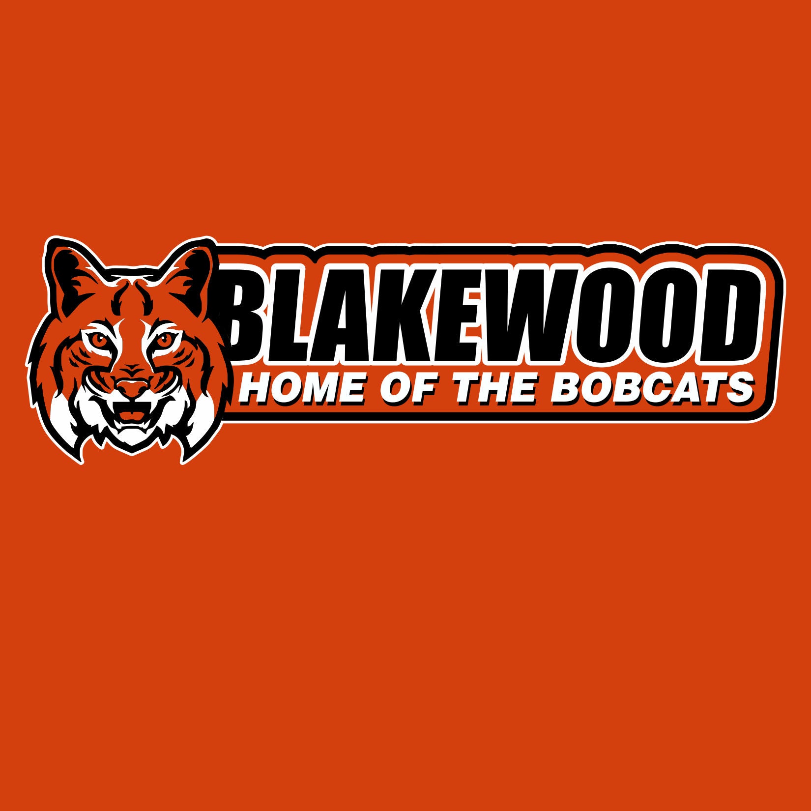 Custom bobcat mascot school spiritwear design template for student and staff apparel
