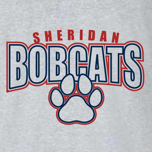 Paw graphic bobcat mascot school spiritwear design template for school apparel