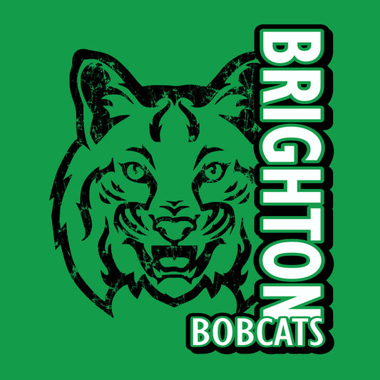 Vertical typography bobcat mascot school spiritwear design template for school apparel