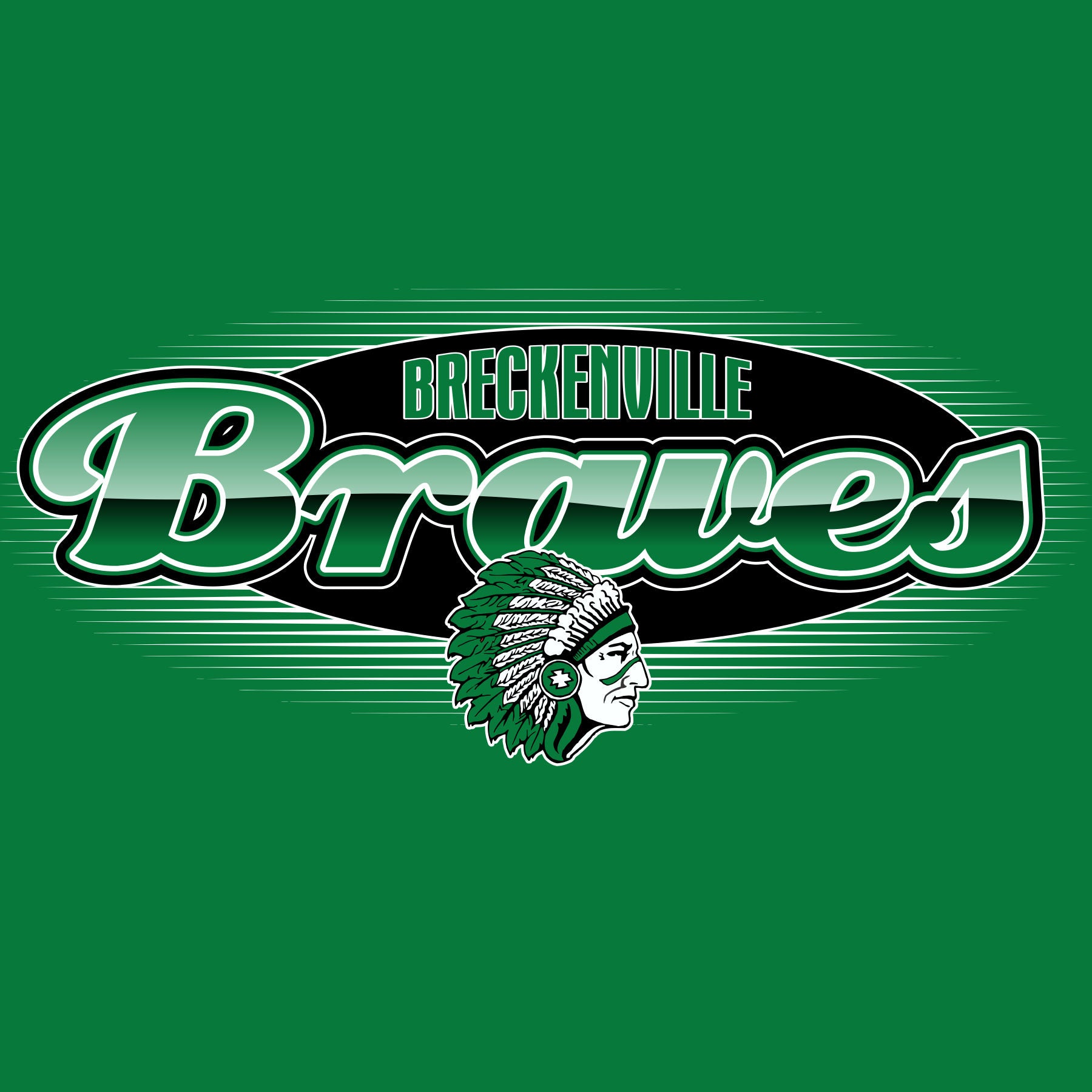 Script logo brave mascot school spiritwear design template for school spirit shirts