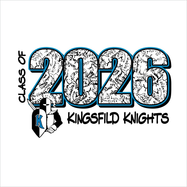 Class of 2026 graduation class shirt design template with modern lettering and customizable mascot