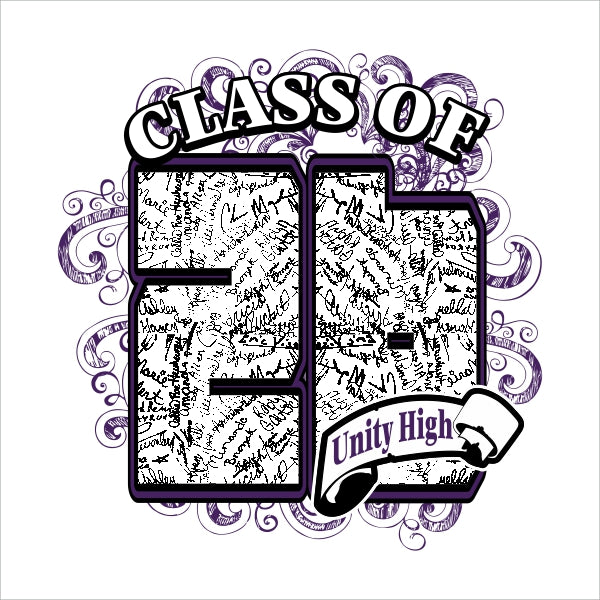 Class of 2026 graduation class shirt design template with bold numbers and customizable school lettering