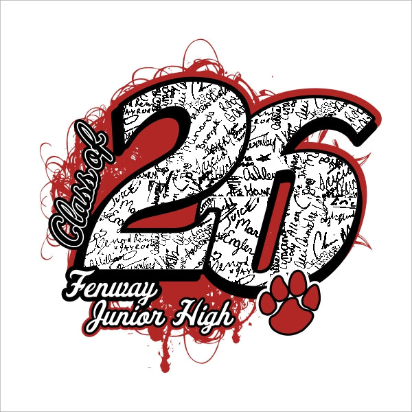 Class of 2026 signature class shirt design template with bold typography and customizable mascot