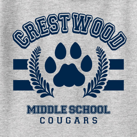 Cougar mascot graphic school spiritwear design template for middle school apparel
