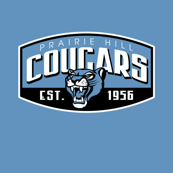 Cougar crest emblem school spiritwear design template for custom apparel