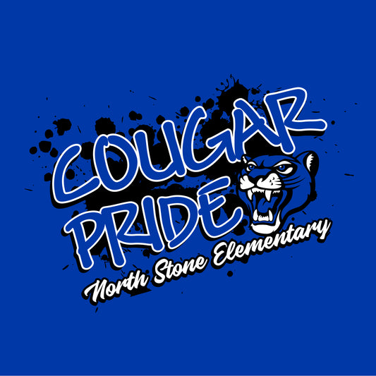 Cougar pride slogan school spiritwear design template for elementary apparel