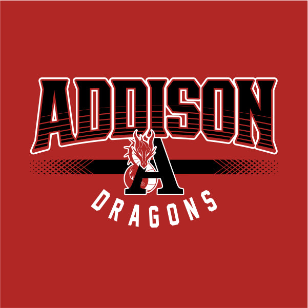 Athletic typography dragon mascot school spiritwear design template for school apparel
