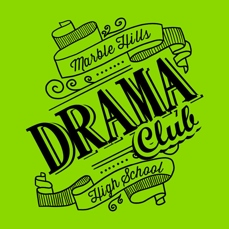 Art club shirt design with paint texture and artistic typography