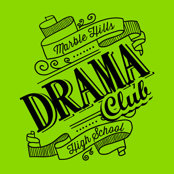 Art club shirt design with paint texture and artistic typography