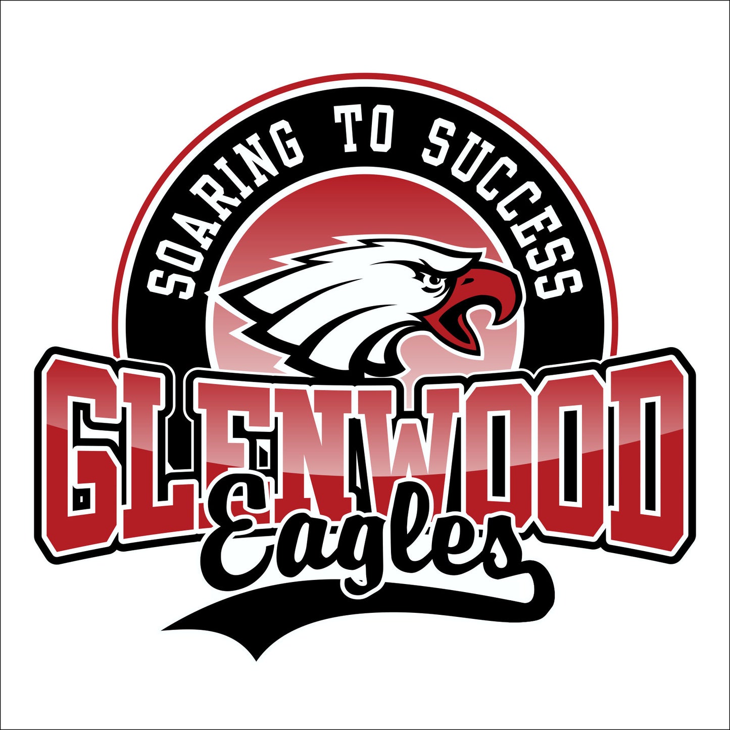Eagle mascot badge style school spiritwear design template for custom t shirts