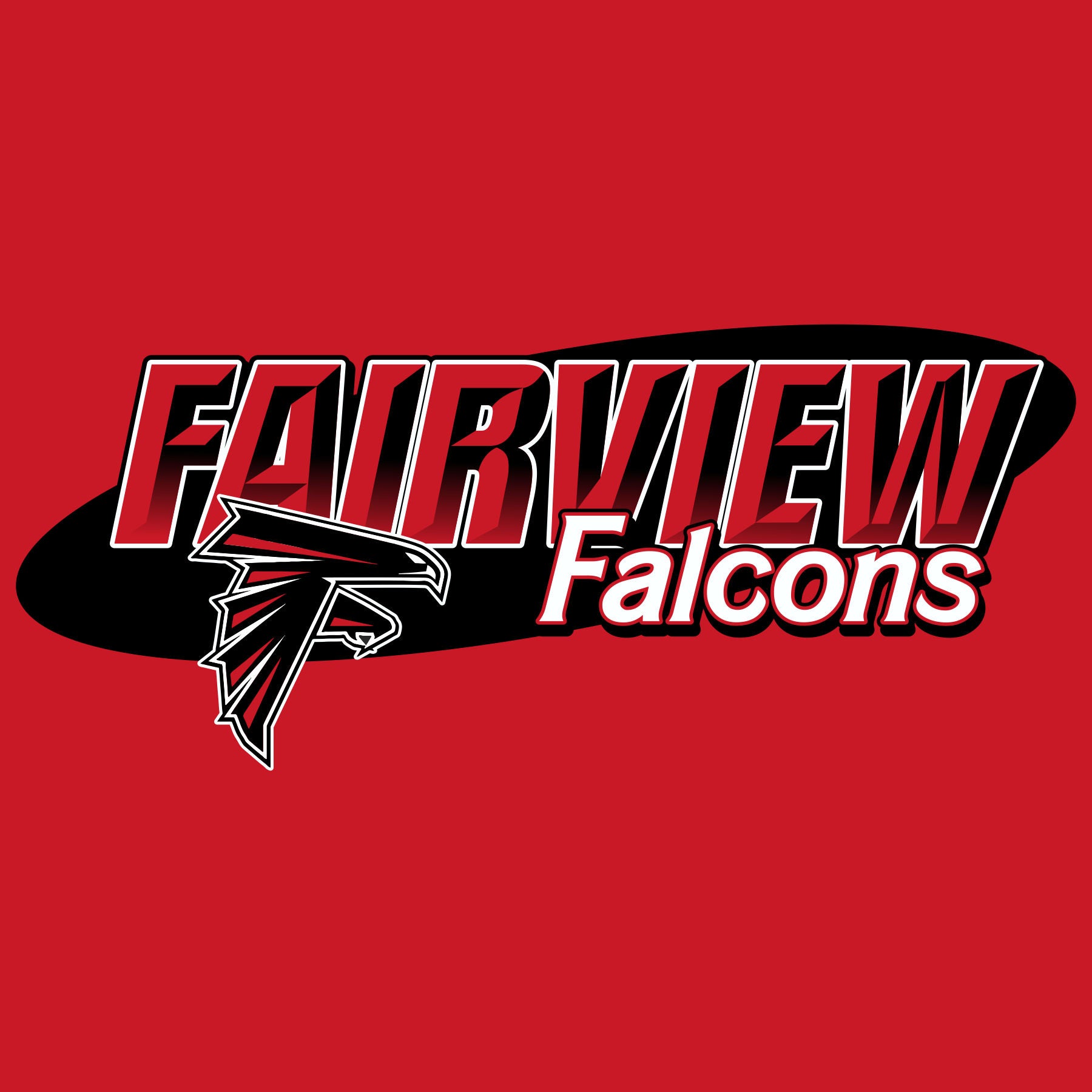Falcon mascot stacked typography school spiritwear design template for fan apparel